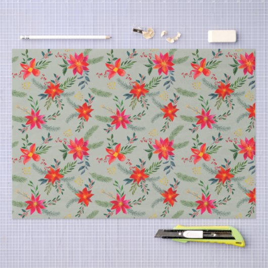 Feestelijke rode Poinsettia Kerstbloem Tissuepapier (Craft)