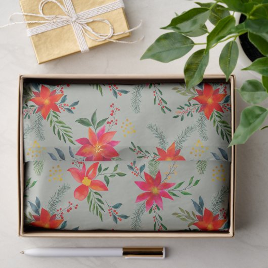 Feestelijke rode Poinsettia Kerstbloem Tissuepapier (Geschenk)