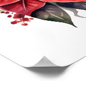 Feestelijke Rode Poinsettia Kerstbloemen Poster (Hoek)