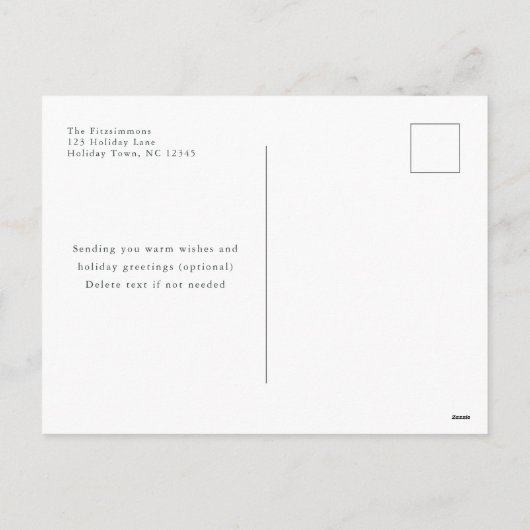 Feestelijke rode Poinsettia Vakantiefoto Briefkaar Feestdagenkaart (Achterkant)