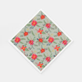 Feestelijke rode pointsettia bloemige Waterverf. Servet (Hoek)