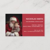 Feestelijke Rode Professionele Sinterklaas Foto Visitekaartje (Voorkant)