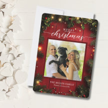 Feestelijke Rode Rustieke Kerst Foto