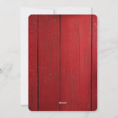 Feestelijke rode rustieke kerstfoto feestdagenkaart (Achterkant)