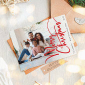 Feestelijke rode script Vrolijk Kerstfeest Volledi Feestdagenkaart