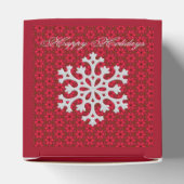 Feestelijke rode sneeuwvlok decoratieve kerst bedankdoosjes (Bovenkant)