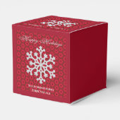 Feestelijke rode sneeuwvlok decoratieve kerst bedankdoosjes (Achterkant)