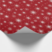 Feestelijke Rode Sneeuwvlok Vrolijk Kerstfeest Cadeaupapier (Hoek)