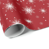 Feestelijke Rode Sneeuwvlok Vrolijk Kerstfeest Cadeaupapier (Rol Hoek)