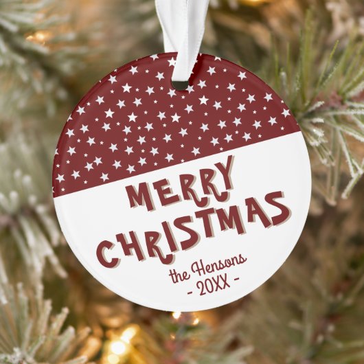 Feestelijke Rode Ster Prettig Kerstfeest Kerstgesc Ornament (Boom)