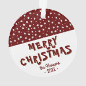 Feestelijke Rode Ster Prettig Kerstfeest Kerstgesc Ornament (achterkant)