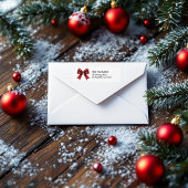 Feestelijke rode strik Kerstmis Etiket