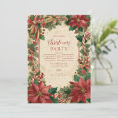 Feestelijke rode strik Kerstmis Kaart (Staand voorkant)