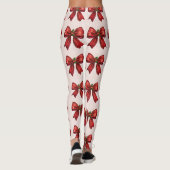 Feestelijke rode strikleggingen leggings (Achterkant)