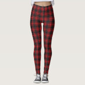 Feestelijke rode tartan plaid leggings (Voorkant)