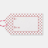 Feestelijke Rode Typografie, Foto en Polka Dots Cadeaulabel (Achterkant Horizontaal)