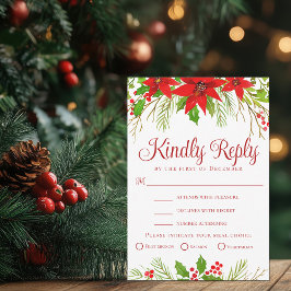 Feestelijke Rode Vakantie Trouwmaaltijd Keuze RSVP