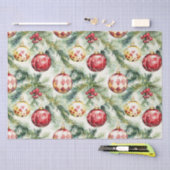 Feestelijke rode vintage kerst Ornamenten Tissuepapier (Craft)