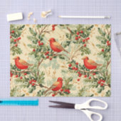 Feestelijke rode vogels tissuepapier (Craft)