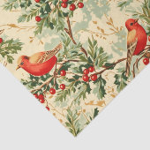 Feestelijke rode vogels tissuepapier (Detail)