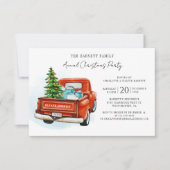 Feestelijke rode vrachtwagen kerstfeest kaart (Voorkant)