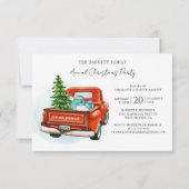Feestelijke rode vrachtwagen kerstfeest kaart (Achterkant)