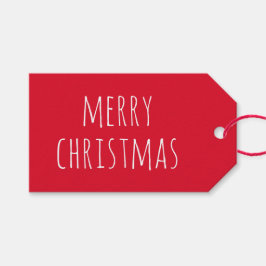 Feestelijke Rode Vrolijk Kerstmis | Schattige Wint Cadeaulabel