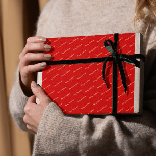 Feestelijke rode vrolijke kerst cadeaupapier