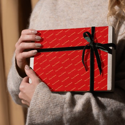 Feestelijke rode vrolijke kerst cadeaupapier