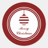 Feestelijke rode vrolijke kerst ronde sticker (Voorkant)