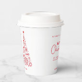 Feestelijke rode vrolijke kerstboom papieren bekers (Links)