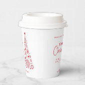 Feestelijke rode vrolijke kerstboom papieren bekers (Rechts)