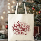 Feestelijke Rode Vrolijke Kerstvakantie Tote Bag