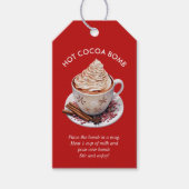 Feestelijke Rode Waterverf Hot Cacao Bomb Cadeaulabel (Voorkant)