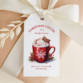 Feestelijke Rode Waterverf Hot Cacao Cadeaulabel