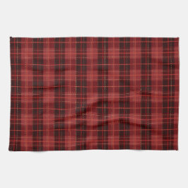 Feestelijke Rode Winter Kerst Plaid Patroon Theedoek