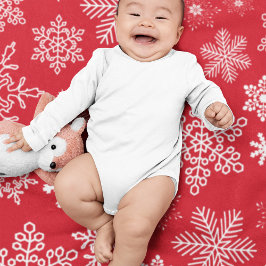 Feestelijke Rode Winter Sneeuwvlokken Patroon Vaka Fleece Deken