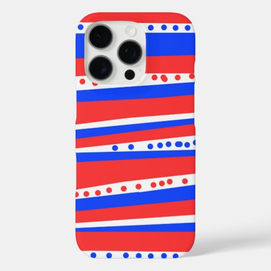 Feestelijke rode witte blauwe cirkels strepen Case-Mate iPhone case (Achterkant)