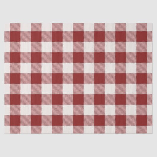 Feestelijke rode witte gingham plaid wrapping tissuepapier (Voorkant)