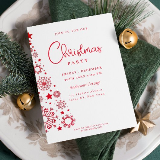 Feestelijke Rode Witte Kerstboom Party Kaart