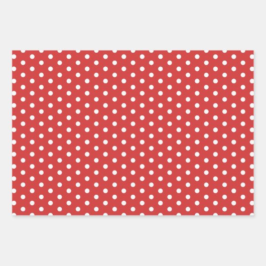 Feestelijke rode witte Polka Dot Gift Wrapping Pap Inpakpapier Vel (Voorkant)