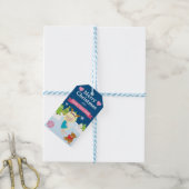 Feestelijke Rodeharige Winterfee Kerstmis Cadeaulabel (Met Touw)