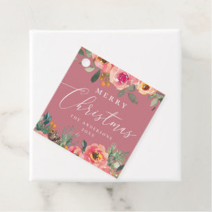 Feestelijke Romantische Dusty Roze Rose Bloemen Ke Bedankjes Labels
