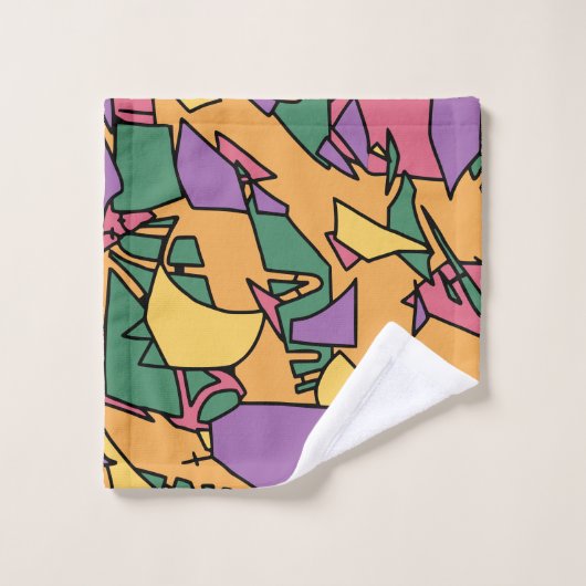 Feestelijke rommelige doodle bad handdoek (Wasdoekje)