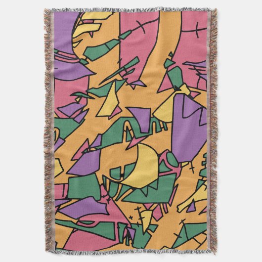 Feestelijke rommelige doodle deken (Voorkant Verticaal)