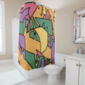 Feestelijke rommelige doodle douchegordijn (In situ)