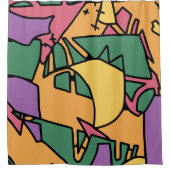 Feestelijke rommelige doodle douchegordijn (Voorkant)