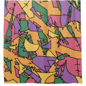 Feestelijke rommelige doodle douchegordijn (Voorkant)