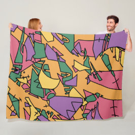 Feestelijke rommelige doodle fleece deken