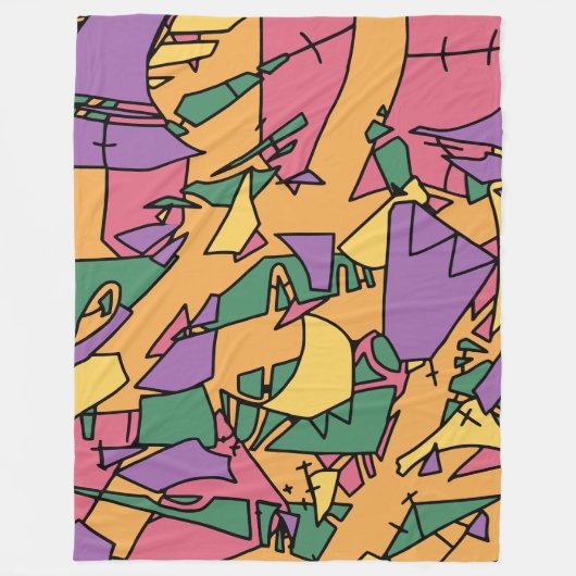 Feestelijke rommelige doodle fleece deken (Voorkant)